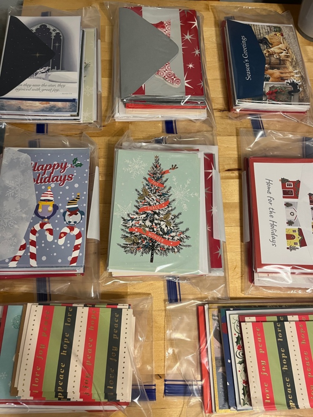Holiday Greeting Card Grab Bags- Each bag contains 25 cards and envelopes